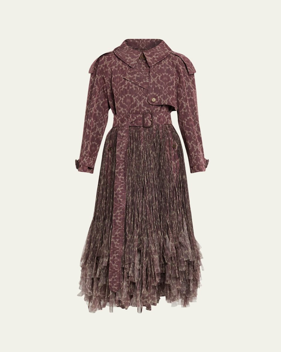 Fitzrovia Baroque Fringe Long Trench Coat